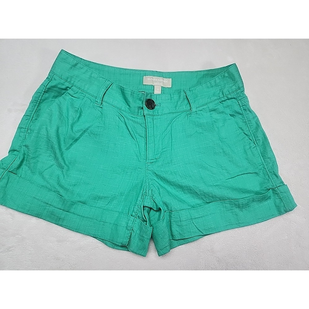 Banana‎ Republic Women's  Size 0 Chico Shorts Green Cotton Blend